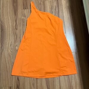 Athletic Dress with Built-In Shorts Orange szL